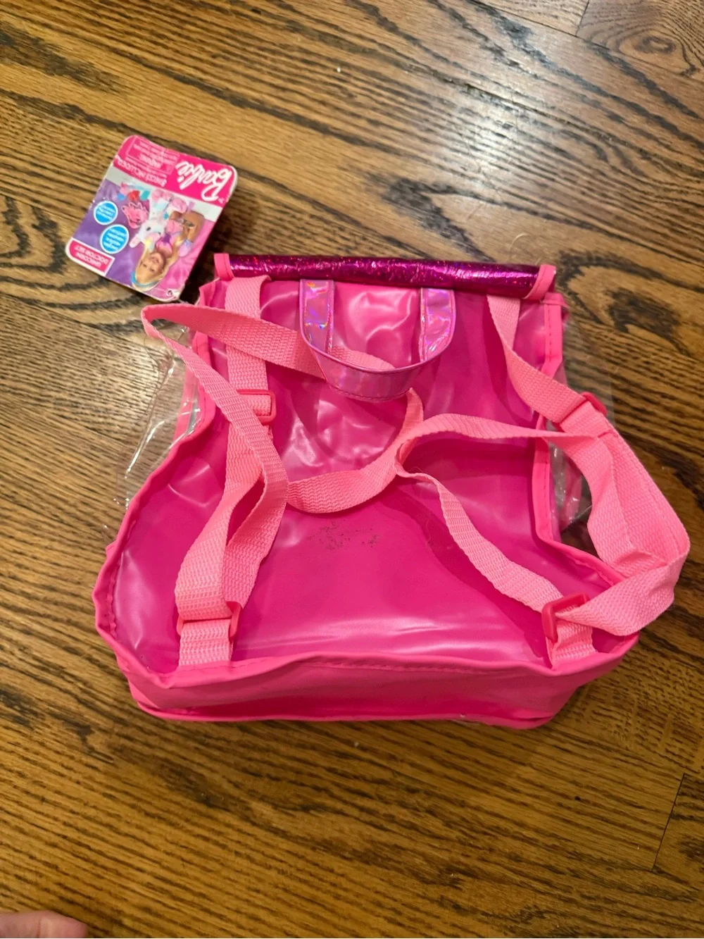 Barbie Bright Pink Glitter Star Bag with Pastel Multicolor Plush Unicorn